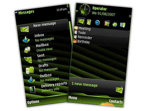 nokia 5800 schémata, motivy, themes