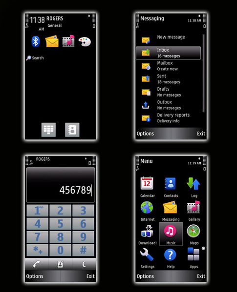 nokia 5800 schémata, motivy, themes